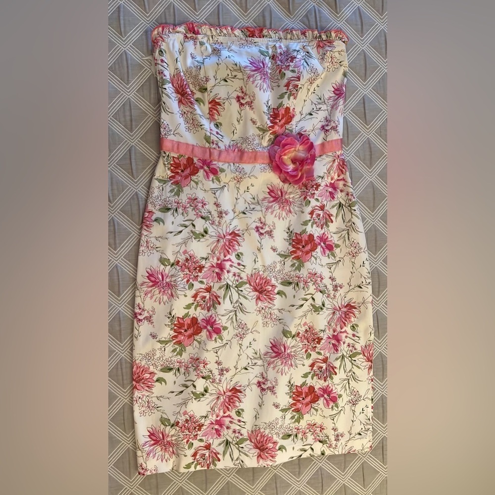 Fire Los Angeles Floral Dress with Red and White Highlights